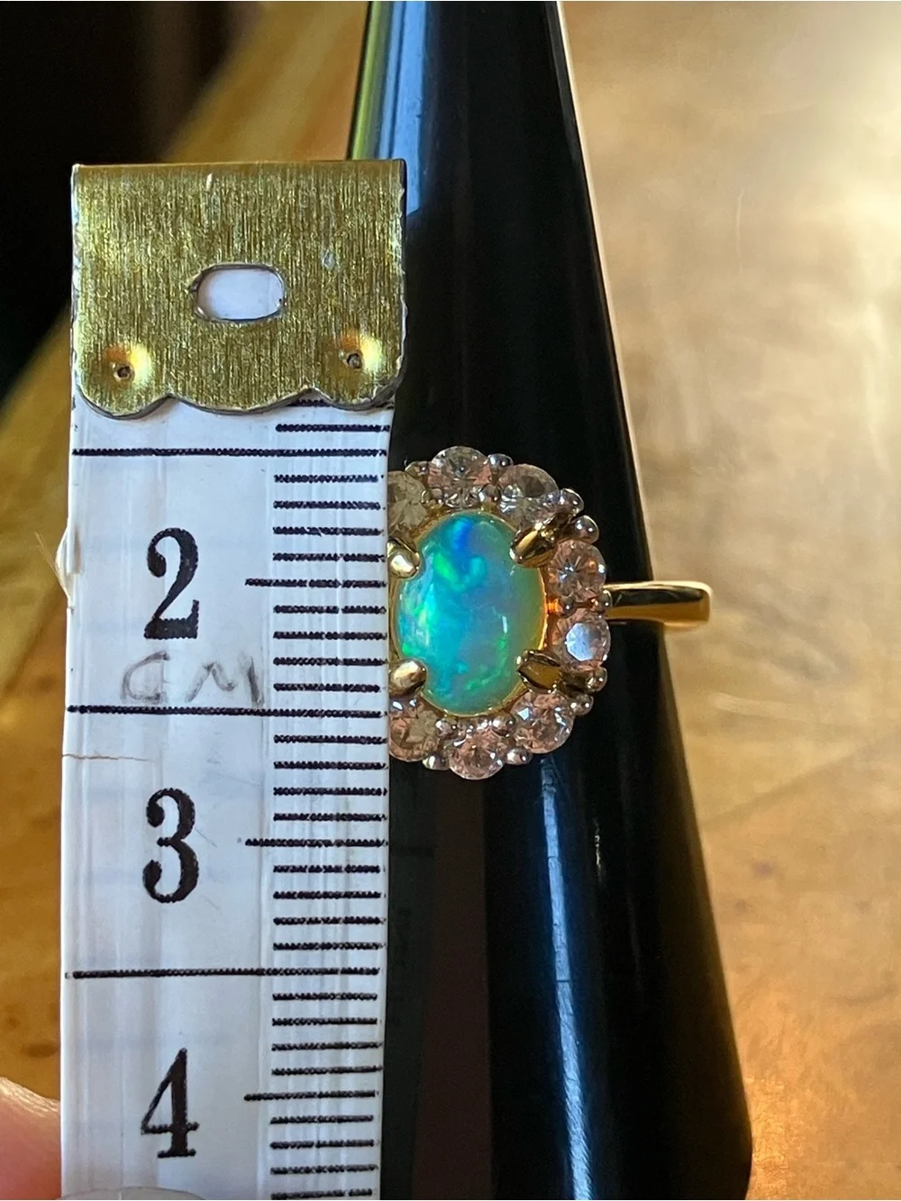 Natural Ethiopian Honey Opal Sterling Silver Ring Size 6.75
